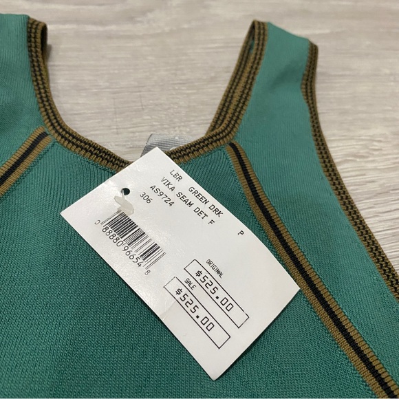 alc vika micro knit dress piped green new with tags - Picture 5 of 8